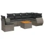 7-piece garden sofa set with gray PE rattan cushions by , Garden sets - Ref: Foro24-3257362, Price: 444,06 €, Discount: %
