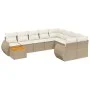Garden sofa set with beige cushions 10 pieces synthetic rattan by , Garden sets - Ref: Foro24-3257500, Price: 719,19 €, Disco...