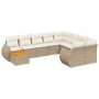 Gartensofa-Set mit beigen Kissen, 10-teilig, synthetisches Rattan von , Gartensets - Ref: Foro24-3257500, Preis: 732,04 €, Ra...