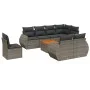 Set de muebles de jardín 9 pzas y cojines ratán sintético gris de , Conjuntos de jardín - Ref: Foro24-3257432, Precio: 609,92...