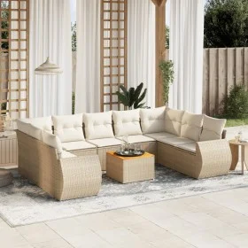 Gartensofa-Set mit beigen Kissen, 10-teilig, synthetisches Rattan von , Gartensets - Ref: Foro24-3257479, Preis: 719,18 €, Ra...
