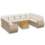 Juego de sofás jardín con cojines beige 10 pzas ratán sintético de , Conjuntos de jardín - Ref: Foro24-3257479, Precio: 732,0...