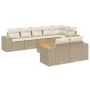 9-piece garden sofa set with beige synthetic rattan cushions by , Garden sets - Ref: Foro24-3257864, Price: 734,53 €, Discoun...
