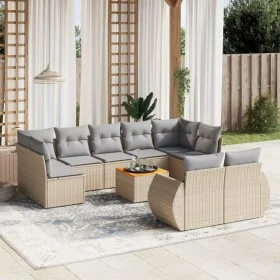 Gartensofa-Set mit beigen Kissen, 10-teilig, synthetisches Rattan von , Gartensets - Ref: Foro24-3257487, Preis: 654,50 €, Ra...