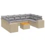 Juego de sofás jardín con cojines beige 10 pzas ratán sintético de , Conjuntos de jardín - Ref: Foro24-3257921, Precio: 674,9...