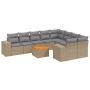 Garden sofa set with beige cushions 10 pieces synthetic rattan by , Garden sets - Ref: Foro24-3257935, Price: 674,41 €, Disco...