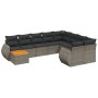 10-teiliges Gartensofa-Set mit grauen synthetischen Rattankissen von , Gartensets - Ref: Foro24-3257502, Preis: 625,21 €, Rab...