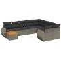 10-teiliges Gartensofa-Set mit grauen synthetischen Rattankissen von , Gartensets - Ref: Foro24-3257502, Preis: 615,50 €, Rab...