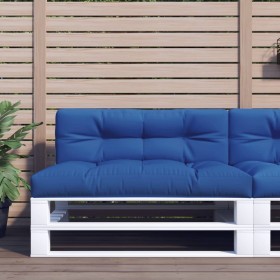 Cojín para sofá de palets de tela azul 120x40x12 cm
