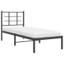 Estructura de cama con cabecero metal negro 80x200 cm de , Camas y somieres - Ref: Foro24-355552, Precio: 69,60 €, Descuento: %