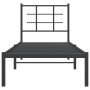 Estructura de cama con cabecero metal negro 80x200 cm de , Camas y somieres - Ref: Foro24-355552, Precio: 69,60 €, Descuento: %