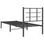 Estructura de cama con cabecero metal negro 80x200 cm de , Camas y somieres - Ref: Foro24-355552, Precio: 69,60 €, Descuento: %