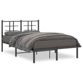 Bed frame with black metal headboard 120x200 cm by , Beds and slatted bases - Ref: Foro24-355559, Price: 96,56 €, Discount: %