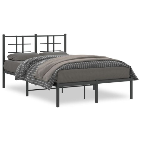 Bettgestell mit schwarzem Metallkopfteil 120x200 cm von , Betten und Lattenroste - Ref: Foro24-355559, Preis: 98,06 €, Rabatt: %