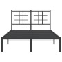 Estructura de cama con cabecero metal negro 120x200 cm de , Camas y somieres - Ref: Foro24-355559, Precio: 98,06 €, Descuento: %