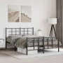 Estructura de cama cabecero y estribo metal negro 135x190 cm de , Camas y somieres - Ref: Foro24-355578, Precio: 93,64 €, Des...