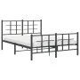 Estructura de cama cabecero y estribo metal negro 135x190 cm de , Camas y somieres - Ref: Foro24-355578, Precio: 93,64 €, Des...