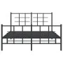 Estructura de cama cabecero y estribo metal negro 135x190 cm de , Camas y somieres - Ref: Foro24-355578, Precio: 93,64 €, Des...