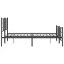 Estructura de cama cabecero y estribo metal negro 135x190 cm de , Camas y somieres - Ref: Foro24-355578, Precio: 93,64 €, Des...