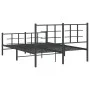 Estructura de cama cabecero y estribo metal negro 135x190 cm de , Camas y somieres - Ref: Foro24-355578, Precio: 93,64 €, Des...