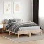 Bed frame with solid pine wood headboard 140x200 cm by , Beds and slatted bases - Ref: Foro24-842750, Price: 115,17 €, Discou...