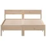 Bed frame with solid pine wood headboard 140x200 cm by , Beds and slatted bases - Ref: Foro24-842750, Price: 115,17 €, Discou...