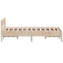Bed frame with solid pine wood headboard 140x200 cm by , Beds and slatted bases - Ref: Foro24-842750, Price: 115,17 €, Discou...