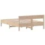 Bed frame with solid pine wood headboard 140x200 cm by , Beds and slatted bases - Ref: Foro24-842750, Price: 115,17 €, Discou...