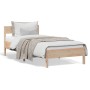 Bed frame with solid pine wood headboard 90x190 cm by , Beds and slatted bases - Ref: Foro24-842778, Price: 85,01 €, Discount: %