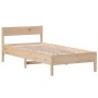 Bed frame with solid pine wood headboard 90x190 cm by , Beds and slatted bases - Ref: Foro24-842778, Price: 85,01 €, Discount: %