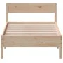 Bed frame with solid pine wood headboard 90x190 cm by , Beds and slatted bases - Ref: Foro24-842778, Price: 81,98 €, Discount: %