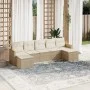 Set sofás de jardín 7 piezas y cojines ratán sintético beige by , Garden sets - Ref: Foro24-3226233, Price: 423,25 €, Discoun...