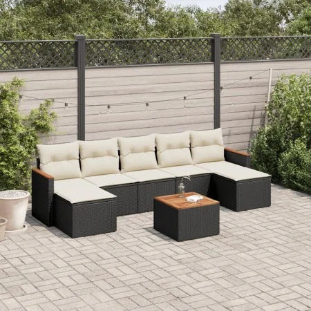 Set de sofás de jardín 8 piezas y cojines ratán sintético negro de , Conjuntos de jardín - Ref: Foro24-3226238, Precio: 405,8...