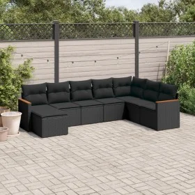 Set de sofás de jardín 8 piezas y cojines ratán sintético negro by , Garden sets - Ref: Foro24-3226244, Price: 503,44 €, Disc...