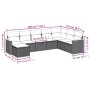 Set de sofás de jardín 8 piezas y cojines ratán sintético negro by , Garden sets - Ref: Foro24-3226244, Price: 495,31 €, Disc...