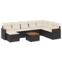 Set de sofás de jardín 8 piezas y cojines ratán sintético negro de , Conjuntos de jardín - Ref: Foro24-3226252, Precio: 452,04 €