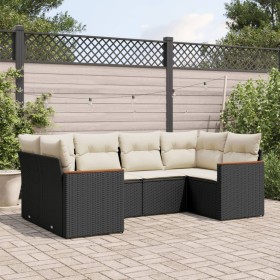 Set de sofás de jardín 6 piezas y cojines ratán sintético negro by , Garden sets - Ref: Foro24-3226259, Price: 361,72 €, Disc...