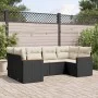 6-teiliges Gartensofa-Set und Kissen aus schwarzem Kunststoff-Rattan. von , Gartensets - Ref: Foro24-3226259, Preis: 377,79 €...