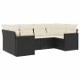 6-teiliges Gartensofa-Set und Kissen aus schwarzem Kunststoff-Rattan. von , Gartensets - Ref: Foro24-3226259, Preis: 377,79 €...