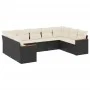 Set de sofás de jardín 8 piezas y cojines ratán sintético negro by , Garden sets - Ref: Foro24-3226273, Price: 525,87 €, Disc...