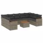 Gartensofa-Set, 10-teilig, mit grauen Polstern aus synthetischem Rattan von , Gartensets - Ref: Foro24-3226284, Preis: 569,18...