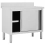 Arbeitstisch Schiebetüren Edelstahl 100x50x(95-97) von vidaXL, Wiederherstellung - Ref: Foro24-51050, Preis: 265,04 €, Rabatt: %