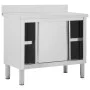 Arbeitstisch Schiebetüren Edelstahl 100x50x(95-97) von vidaXL, Wiederherstellung - Ref: Foro24-51050, Preis: 265,04 €, Rabatt: %