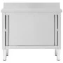 Arbeitstisch Schiebetüren Edelstahl 100x50x(95-97) von vidaXL, Wiederherstellung - Ref: Foro24-51050, Preis: 265,04 €, Rabatt: %