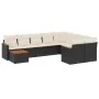 Set de sofás de jardín 10 pzas cojines ratán sintético negro by , Garden sets - Ref: Foro24-3226315, Price: 565,45 €, Discoun...