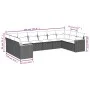Set de sofás de jardín 10 pzas cojines ratán sintético negro by , Garden sets - Ref: Foro24-3226322, Price: 587,61 €, Discoun...
