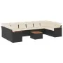 Set de sofás de jardín 11 pzas y cojines ratán sintético negro by , Garden sets - Ref: Foro24-3226329, Price: 628,53 €, Disco...