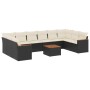 Set de sofás de jardín 11 pzas y cojines ratán sintético negro by , Garden sets - Ref: Foro24-3226329, Price: 586,18 €, Disco...