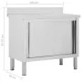 Arbeitstisch Schiebetüren Edelstahl 100x50x(95-97) von vidaXL, Wiederherstellung - Ref: Foro24-51050, Preis: 265,04 €, Rabatt: %