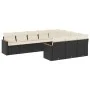 Gartensofa-Set, 10-teilig, mit schwarzen Kissen und synthetischem Rattan. von , Gartensets - Ref: Foro24-3226336, Preis: 588,...